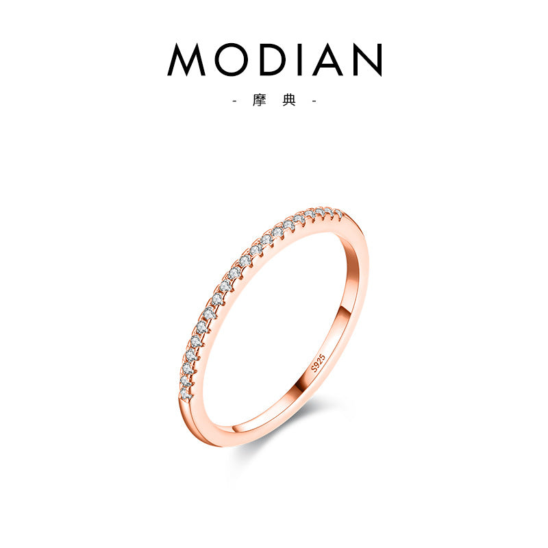 Wholesale S925 Sterling Silver Diamond Ring Zircon Ring ACC-RS-MoDian003