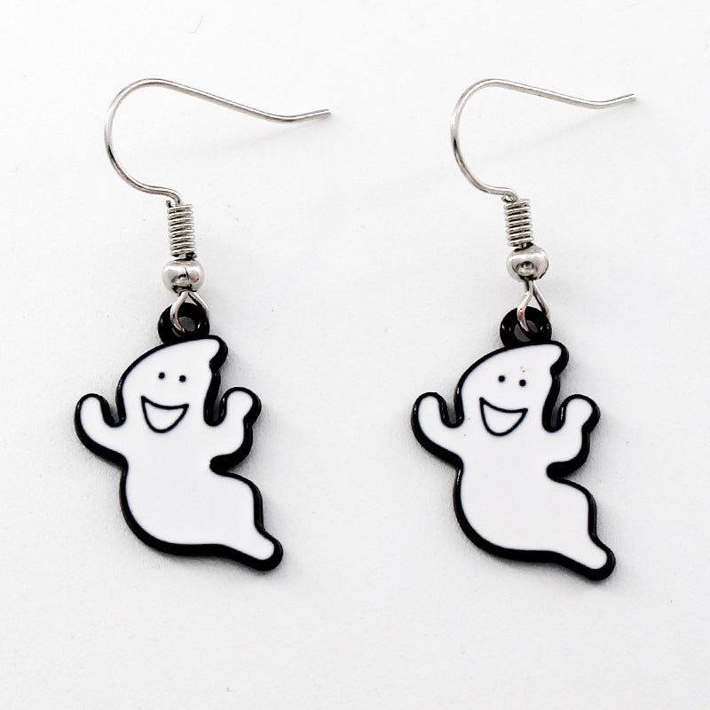 Wholesale Halloween Alternative Ghost Alloy Oil Drop Earrings ACC-ES-Liyao007