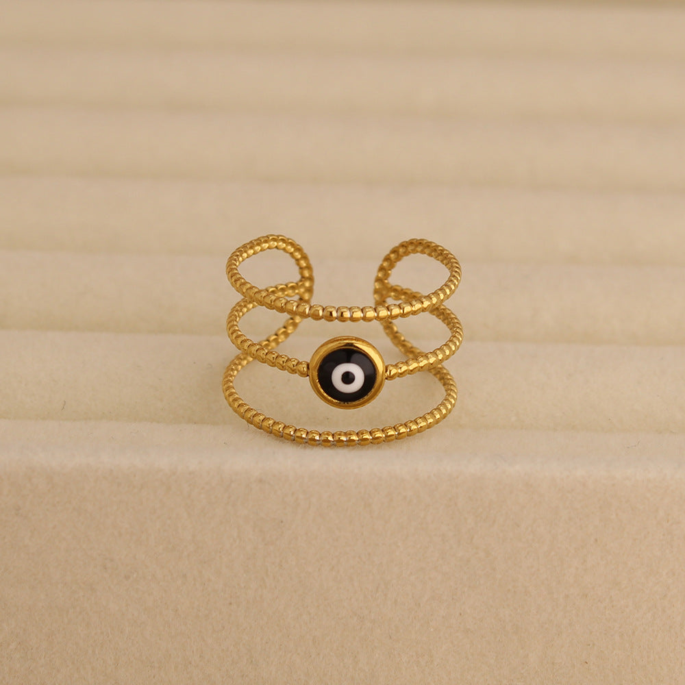 Wholesale Stainless Steel Electroplated Open Adjustable Ring with Starfish Design Women' s Fashion Accessory Gift