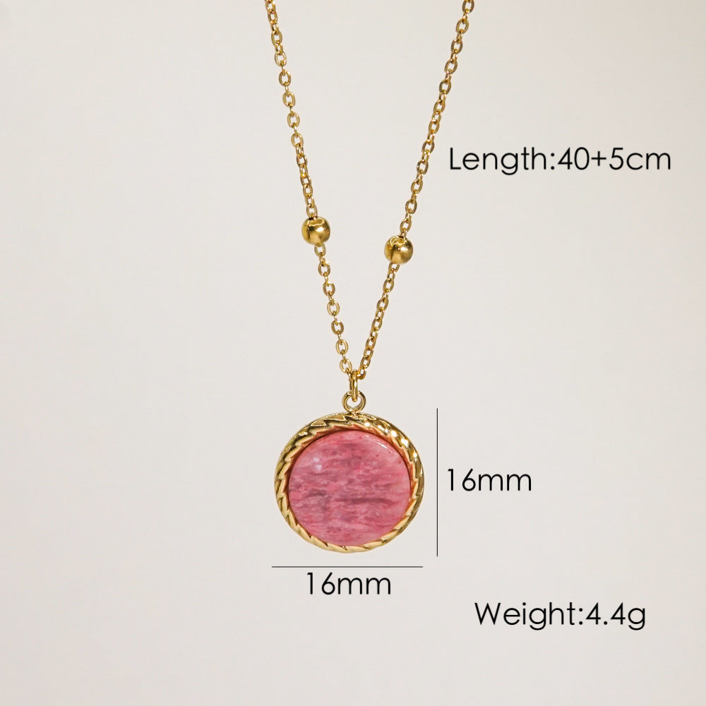 Wholesale  Stainless steel Retro Redstone Series Pendant Necklace