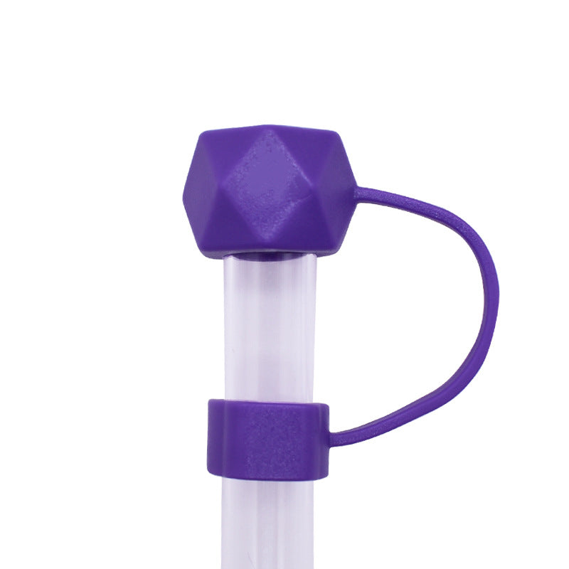 Wholesale 5pcs Candy Color Series 10mm PVC Soft Straw Tube Cap