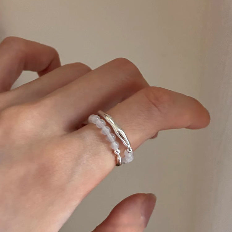 Wholesale Pink beaded ring