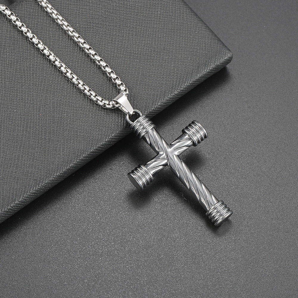 Wholesale Titanium Steel cross  alloy pendant necklaces