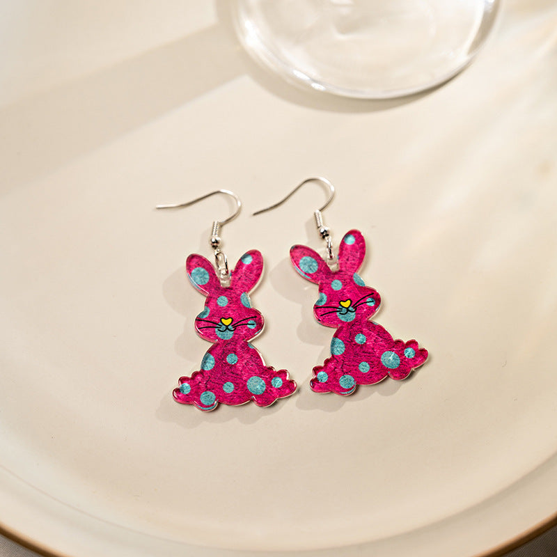 Wholesale  Easter Acrylic Rabbit Earrings