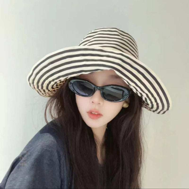 Wholesale  Summer Striped Fisherman Hat Bucket Hat