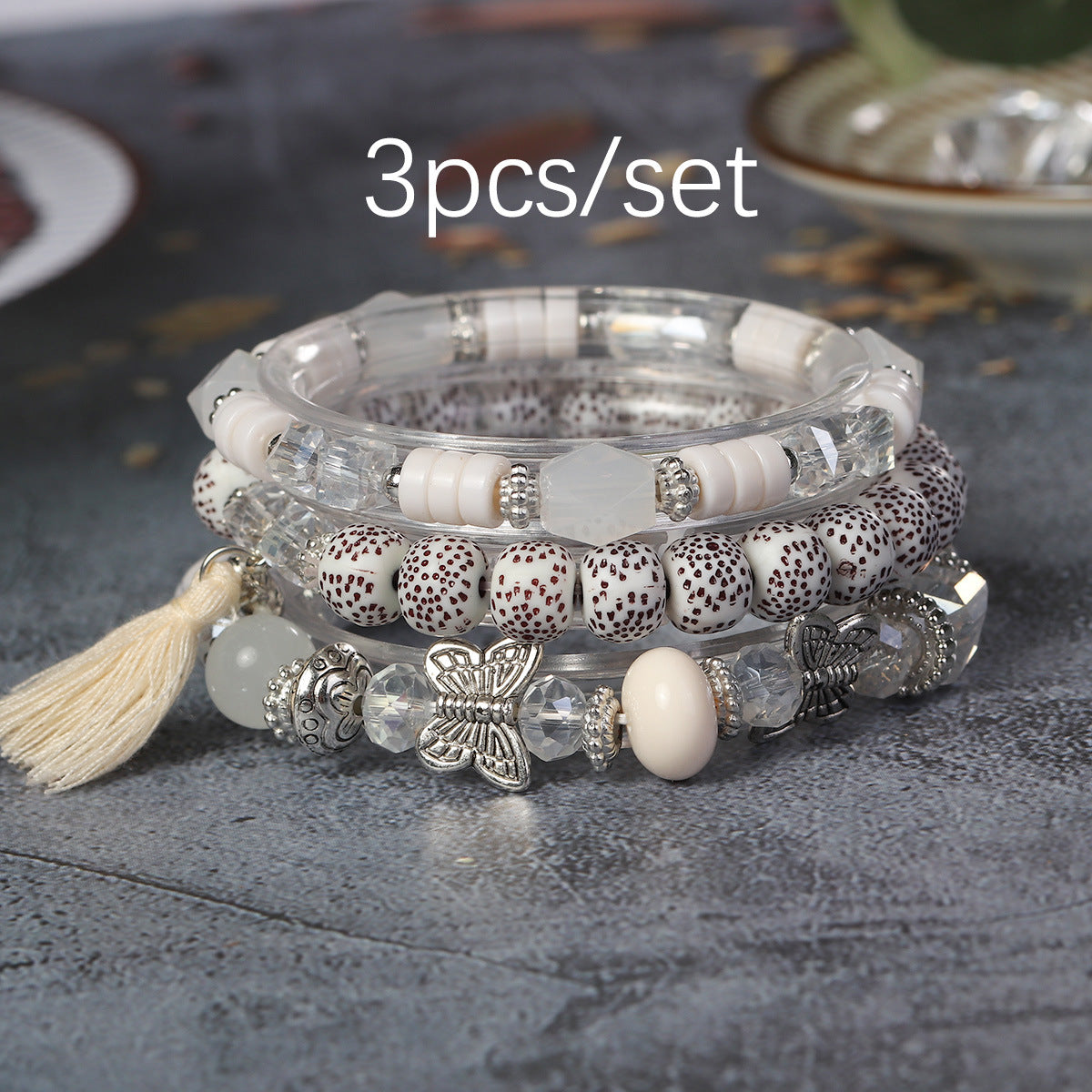 Wholesale Bohemian Butterfly Tassel Pendant Bracelet ACC-BT-Lijie002