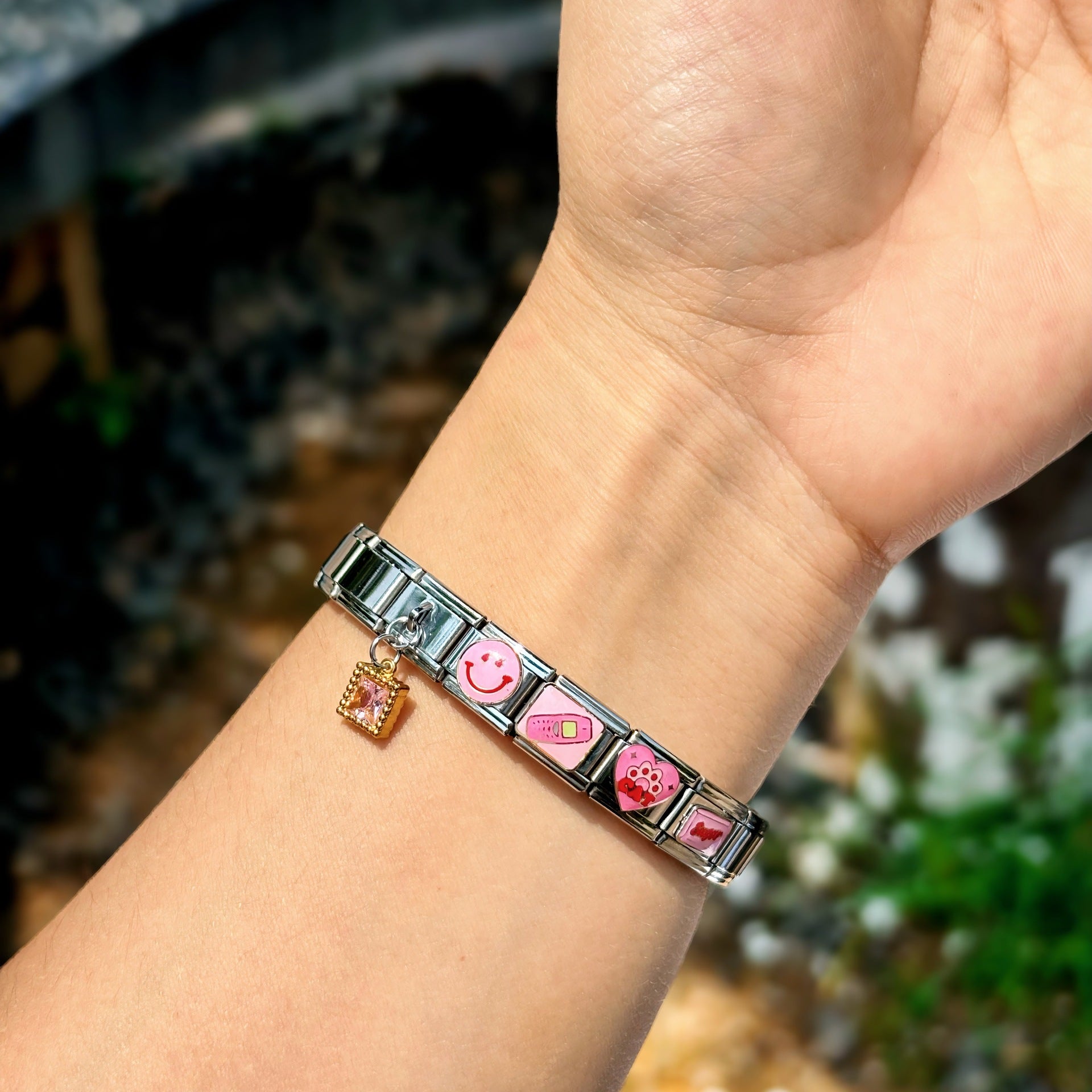 Wholesale Italian Charm Bracelet 9mm DIY Splicing Fashion Pendant Titanium Steel Composable Bracelet