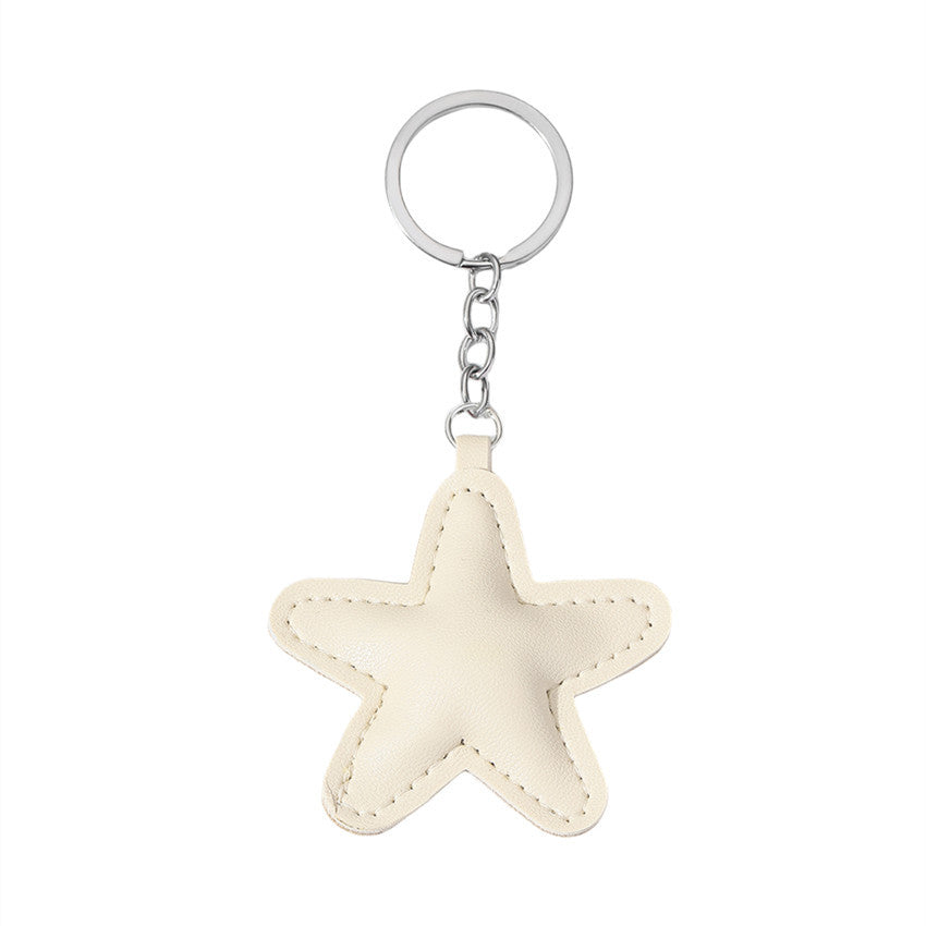 Wholesale Colorful Five-pointed Star Keychain PU Cotton Filled Star Car Keychain