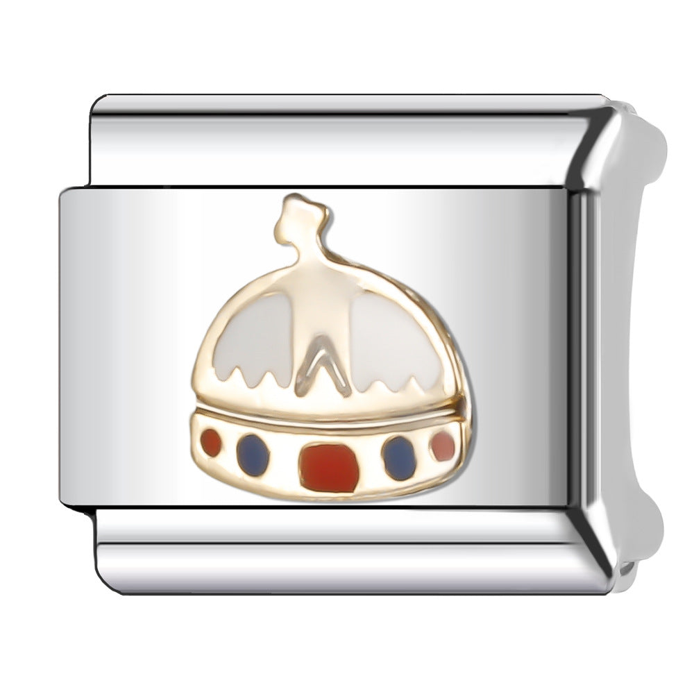 Wholesale Italian Charm Bracelet 9mm DIY Splicing Stainless Steel Creative Pattern Composable Bracelet