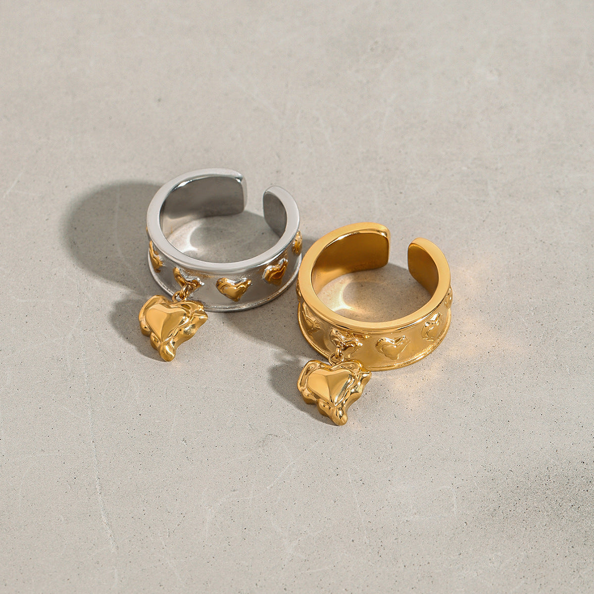 Wholesale 18k gold stainless steel color matching cross asymmetric opening ring