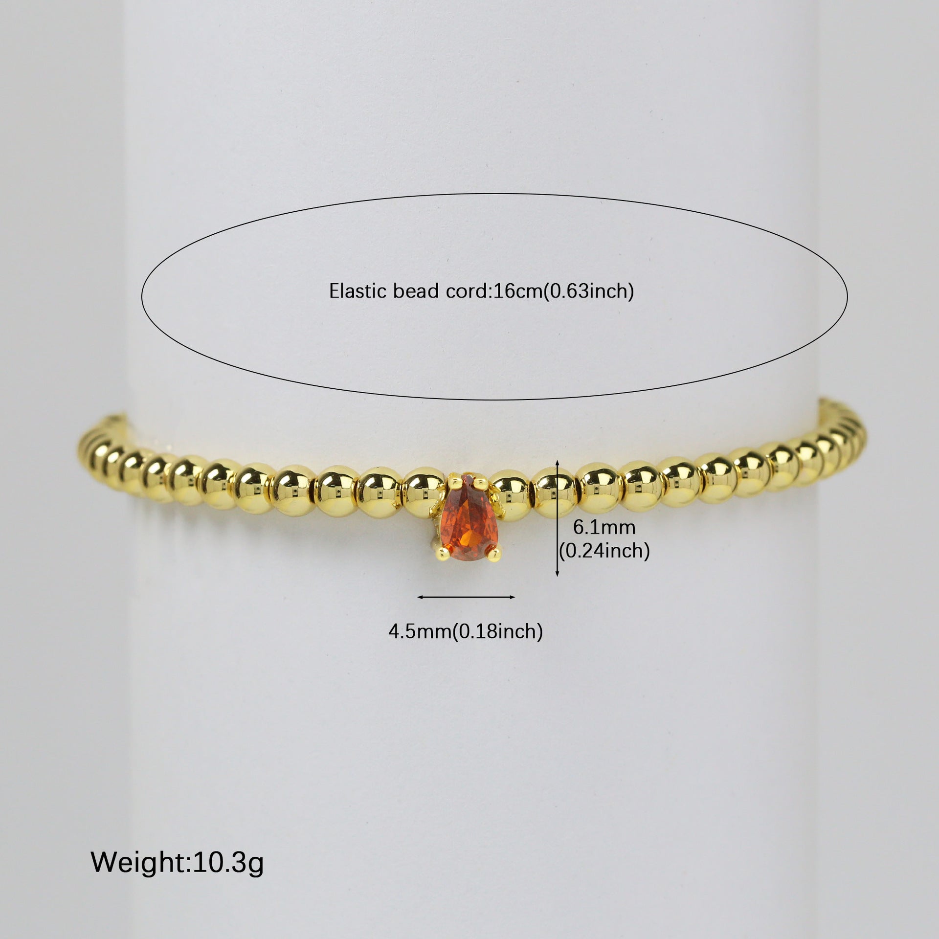 Wholesale  18k gold twelve birthstone December stone color water droplets zircon beaded  bracelet