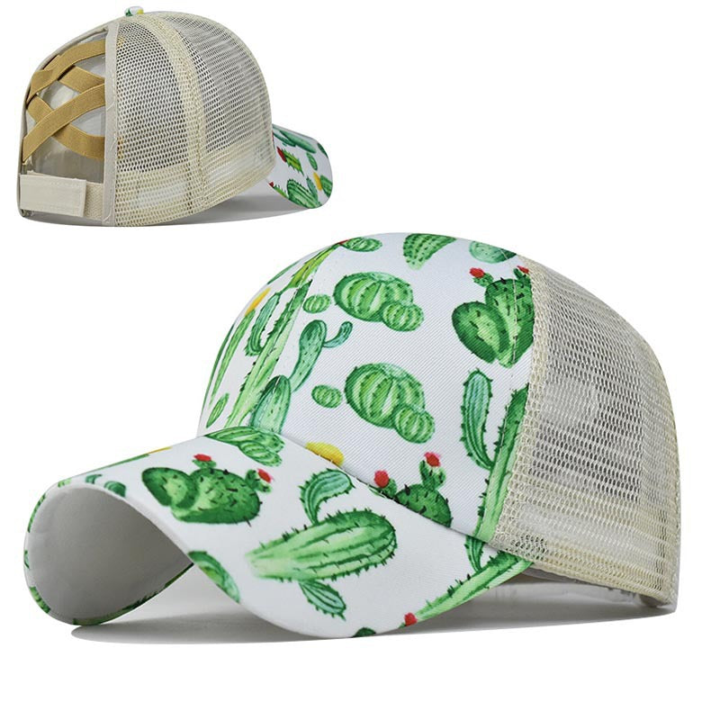 Wholesale Cactus Ponytail Baseball Cap For Women Trendy Adjustable Sun Protection Hat Summer Casual