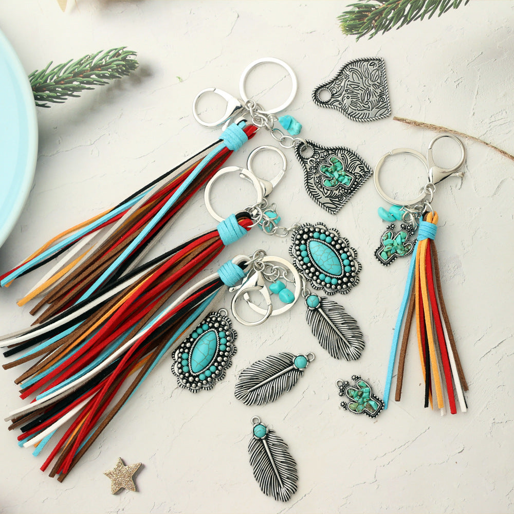 Wholesale 2PCS Western Style Bull Brand Keychain