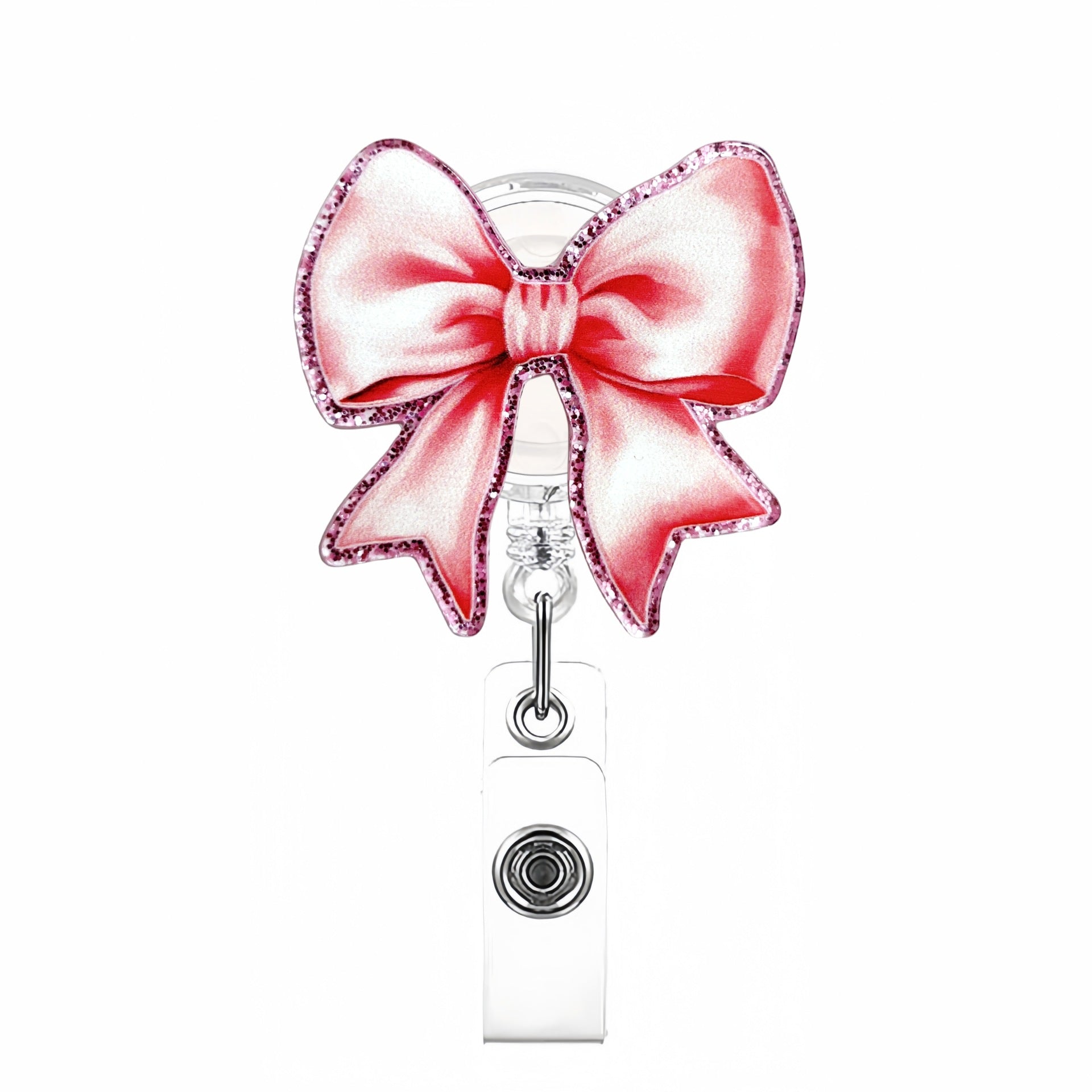 Wholesale Acrylic Creative Bow Badge Reels Keychains