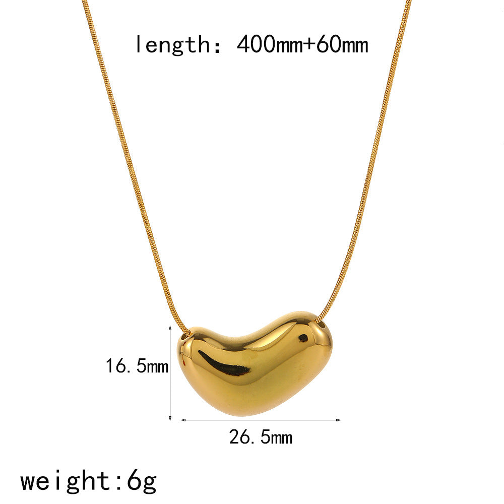 Wholesale Geometric Curved 18K Gold Stainless Steel Necklaces ACC-NE-LiQuan001