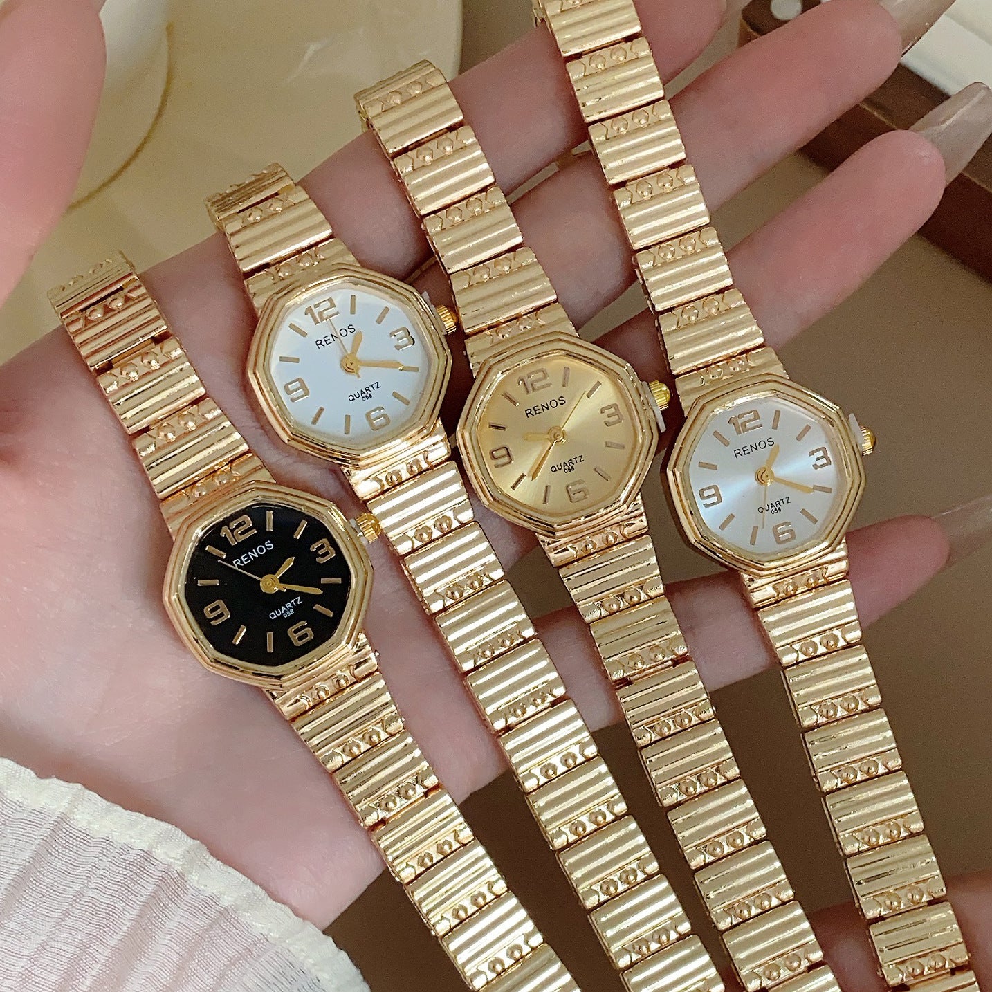 Wholesale Chic Women S Octagonal Gold Quartz Watch Vintage Style Fashion Accessory