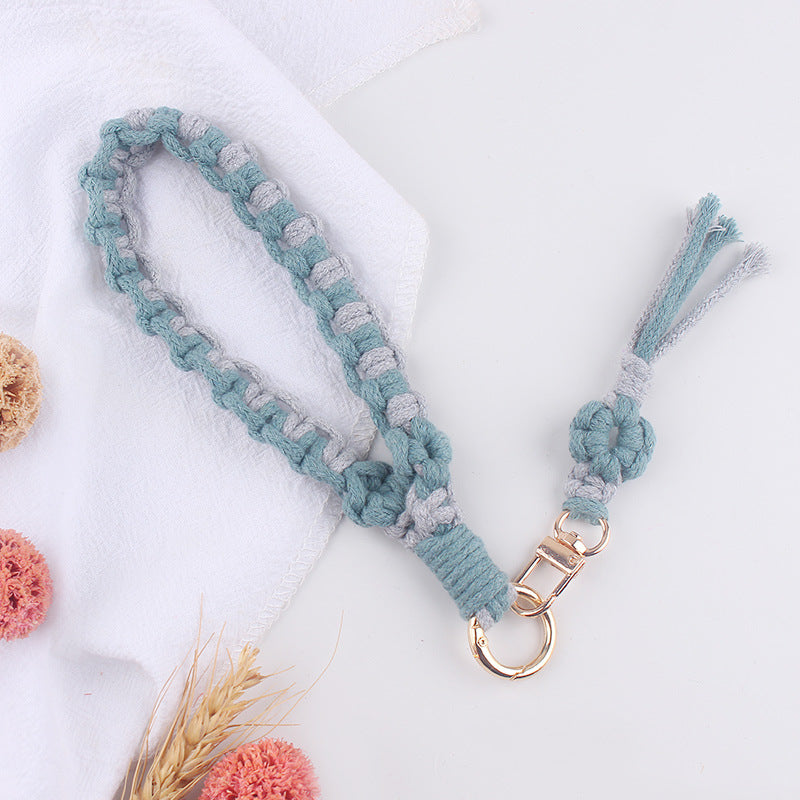 Wholesale Hand-woven Daisy Pattern Lanyard Keychain