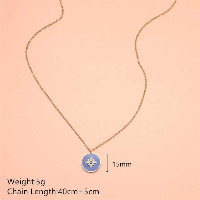 Wholesale Stainless steel star-shaped diamond necklace
