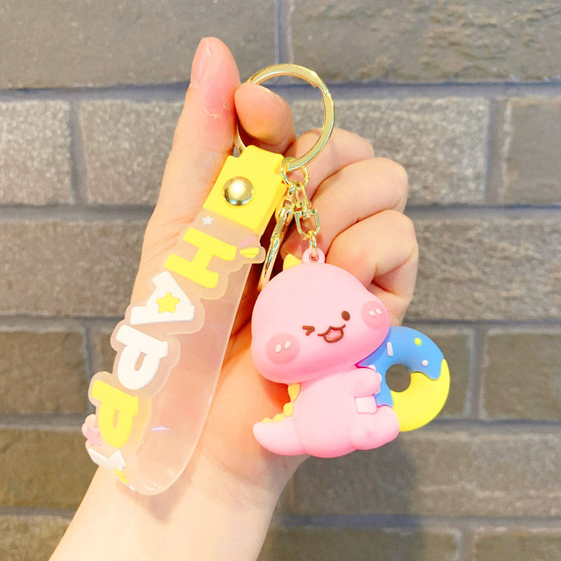 Wholesale Cartoon Cute Dinosaur Silicone Keychain ACC-KC-JuCai006