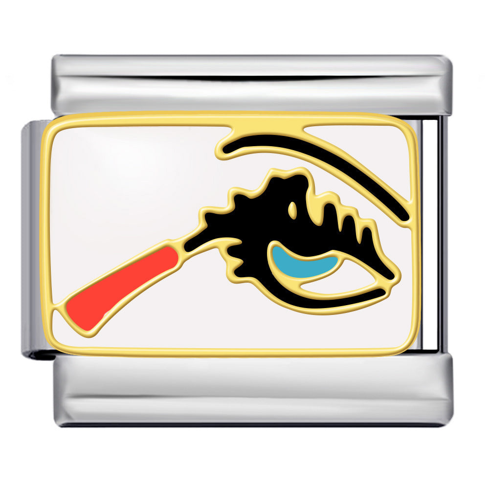 Wholesale Italian modular titanium steel welding pattern DIY  bracelet