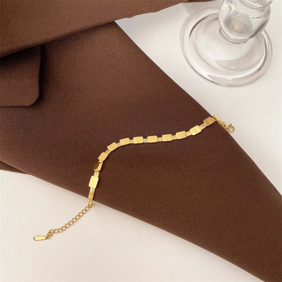 Wholesale Titanium Steel Bracelets Light Luxury Bracelet Cube LOVE Bracelet ACC-BT-YuXun001