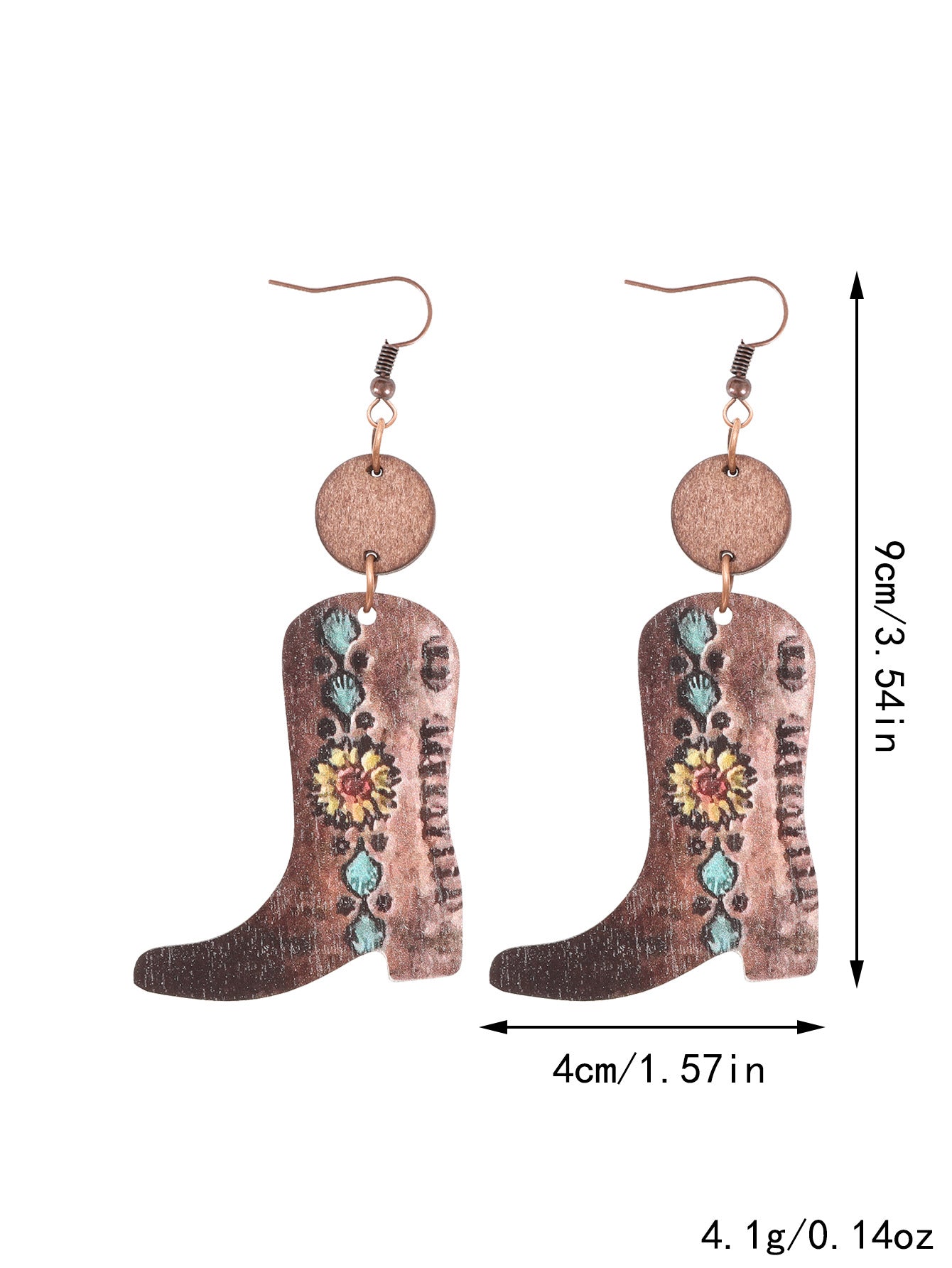 Wholesale Wooden Flower Drop Earrings Vintage Bohemian Ear Jewelry for Women