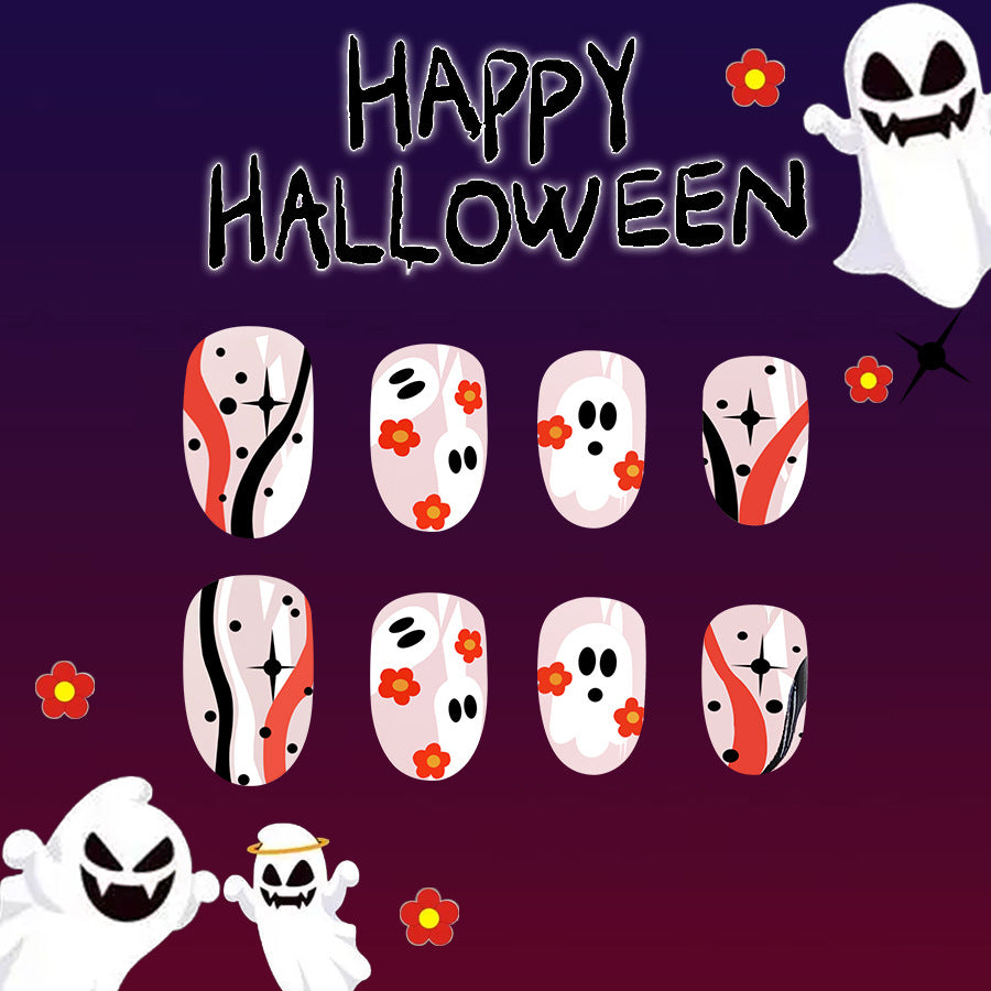 Wholesale 24 Pieces/box Halloween Press-on Nails Kits Nail Stickers ACC-NS-GuaiXL110