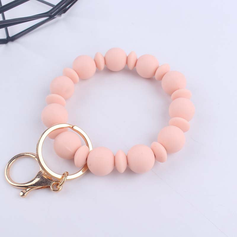 Wholesale Silicone Bead Wrist Keychain