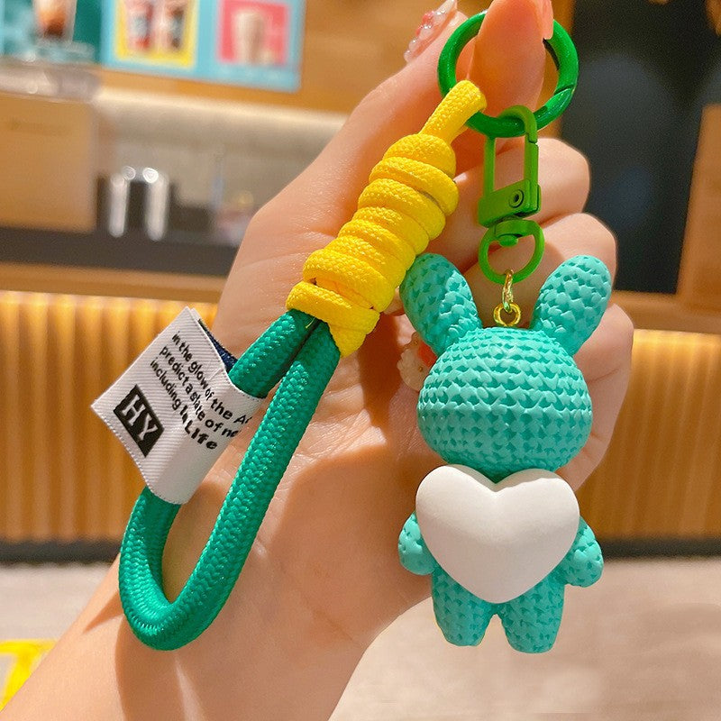 Wholesale Cartoon Resin Heart Rabbit Keychains Lanyard Keychain ACC-KC-AiLe005