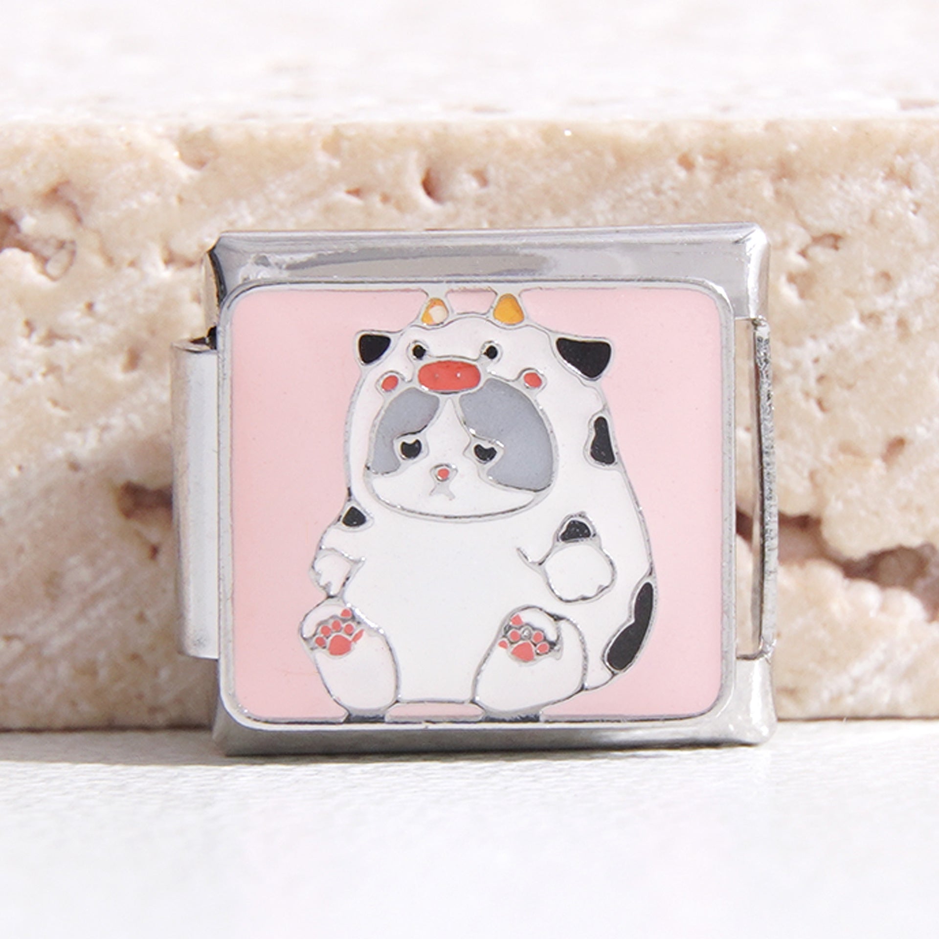 Wholesale Italian Charm Bracelet 9mm DIY Splicing Removable Cartoon Cat Stainless Steel Composable Bracelet