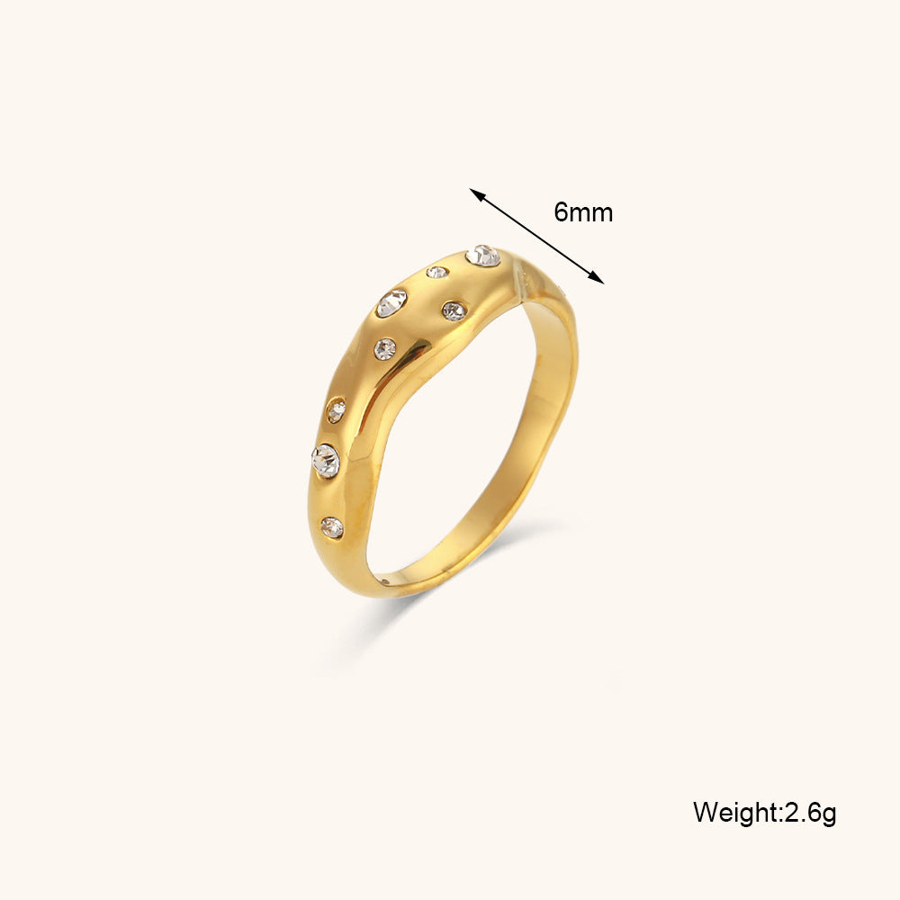 Wholesale Ring Jewelry Jewelry Stainless Steel Rings Gold Plated Zirconium Ring Gold Plated Rings ACC-RS-DingRan004