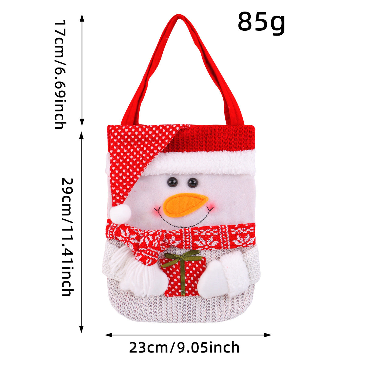 Wholesale Cute cartoon red  snowman old man candy tote bag Christmas decoration
