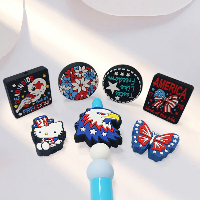 Wholesale 10pcs Independence Day Focal Beads DIY Bead Accessories