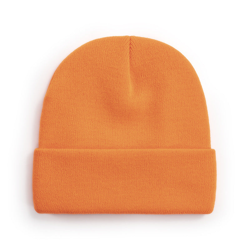 Wholesale light plate knitted cold cap acrylic solid color wool cap