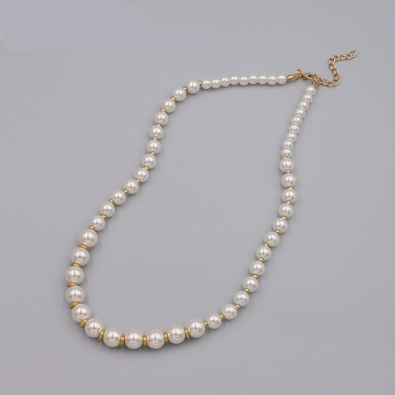 Wholesale temperament versatile simple glass pearl  necklace
