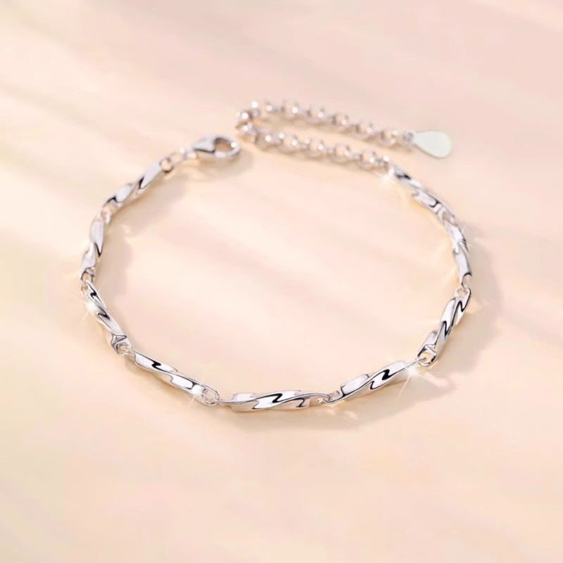 Wholesale s925 Silver Mobius couple bracelet