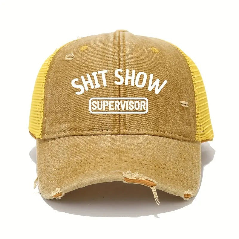 Wholesale Lettered Distressed Washed Hat Hole Baseball Cap ACC-HT-ShiYue001