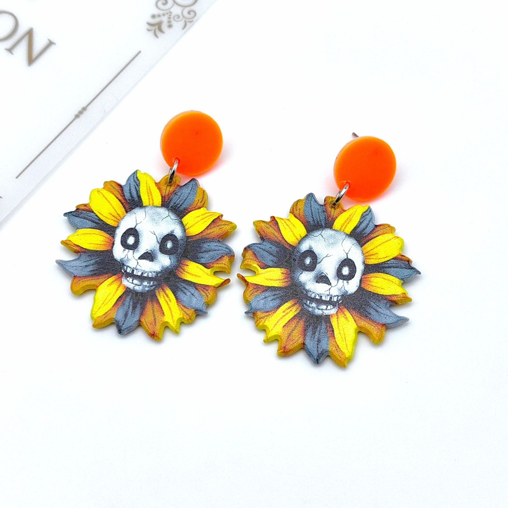 Wholesale Halloween Skull Acetate Acrylic Earrings ACC-ES-Xizhao007