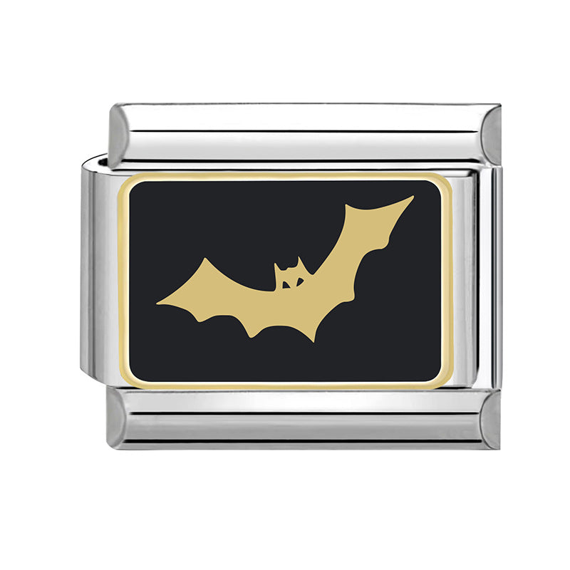 Wholesale Italian Charm Bracelet 9mm DIY Splicing Black Halloween Series Stainless Steel Composable Bracelet