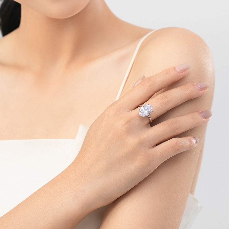 Wholesale S925 Silver Oval Pigeon Egg Ring