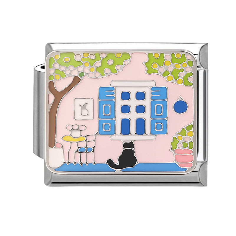 Wholesale 9mm Italian Charm Starter Bracelets DIY square Single Section Creative Stainless Steel Composable Bracelet