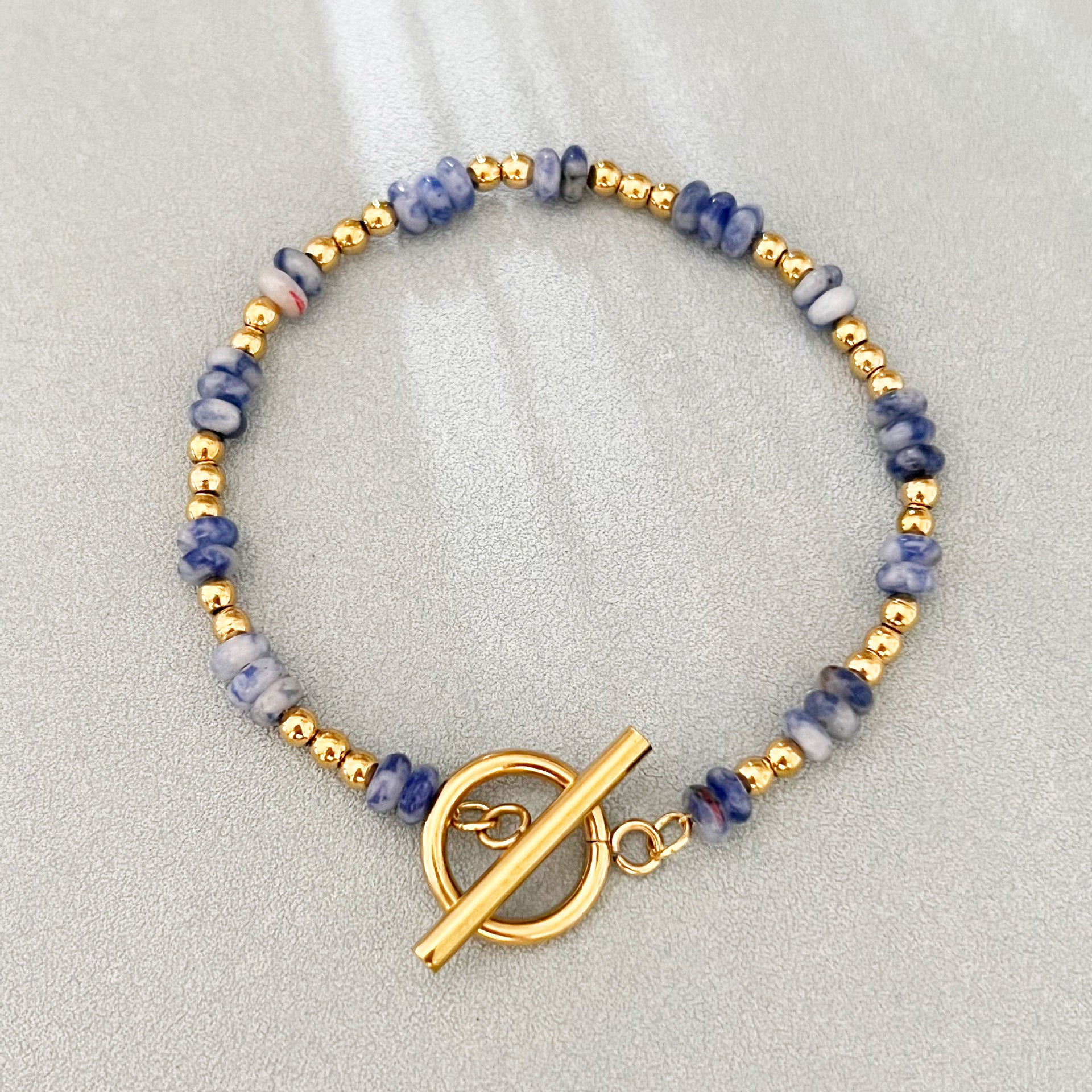 Wholesale Stainless Steel Natural Stone Handmade Beaded Bracelet Bohemian Style Fashion Accessory