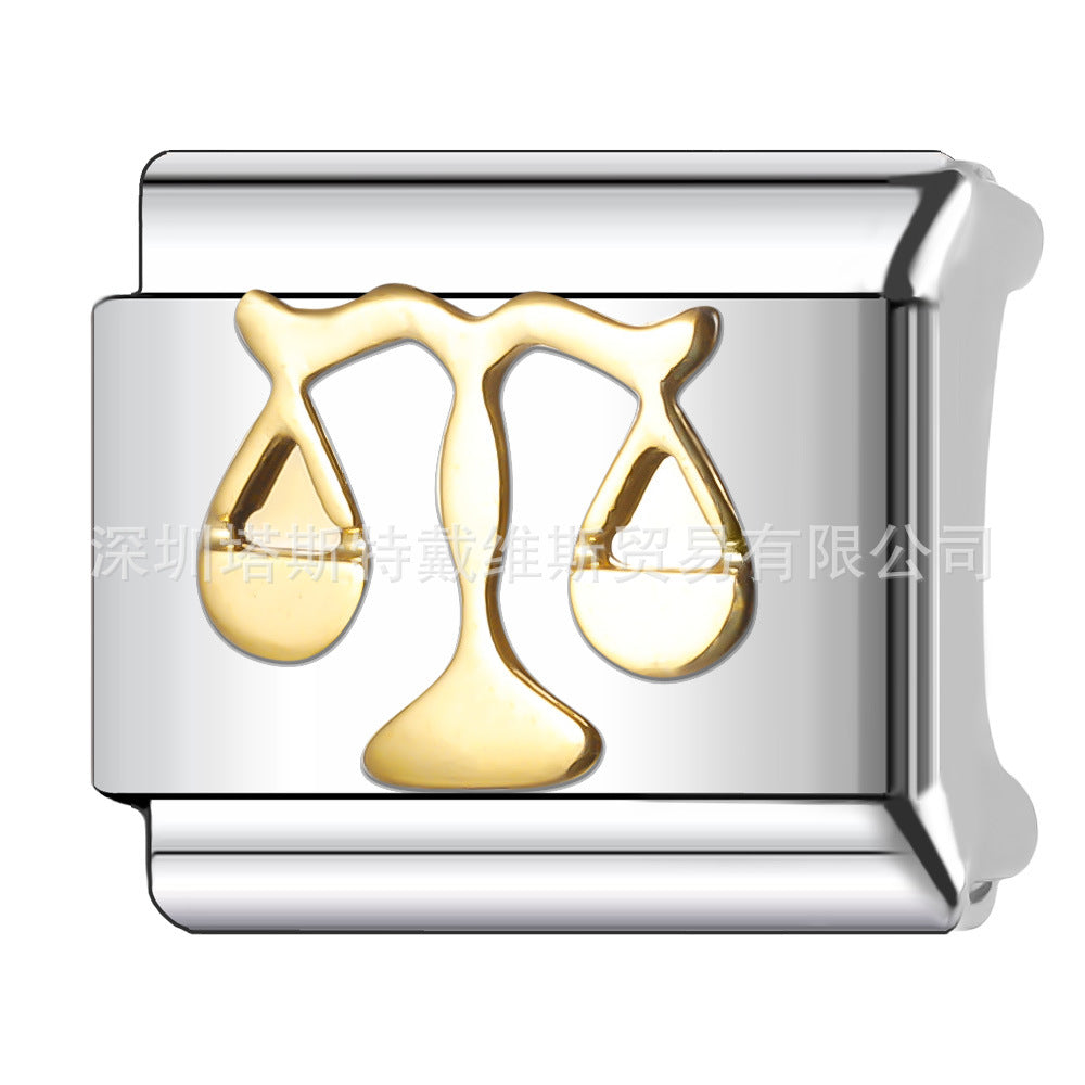 Wholesale 9mm Italian Charm Starter Bracelets DIY square Single Section Creative Stainless Steel Composable Bracelet