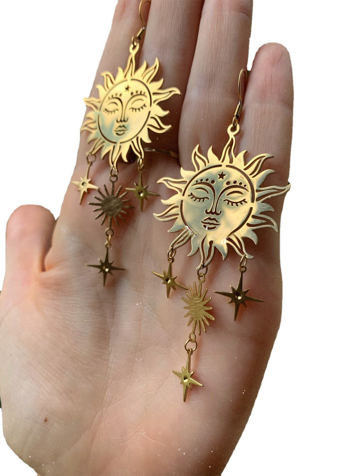 Wholesale Bohemian Sun Gold Dangle Earrings