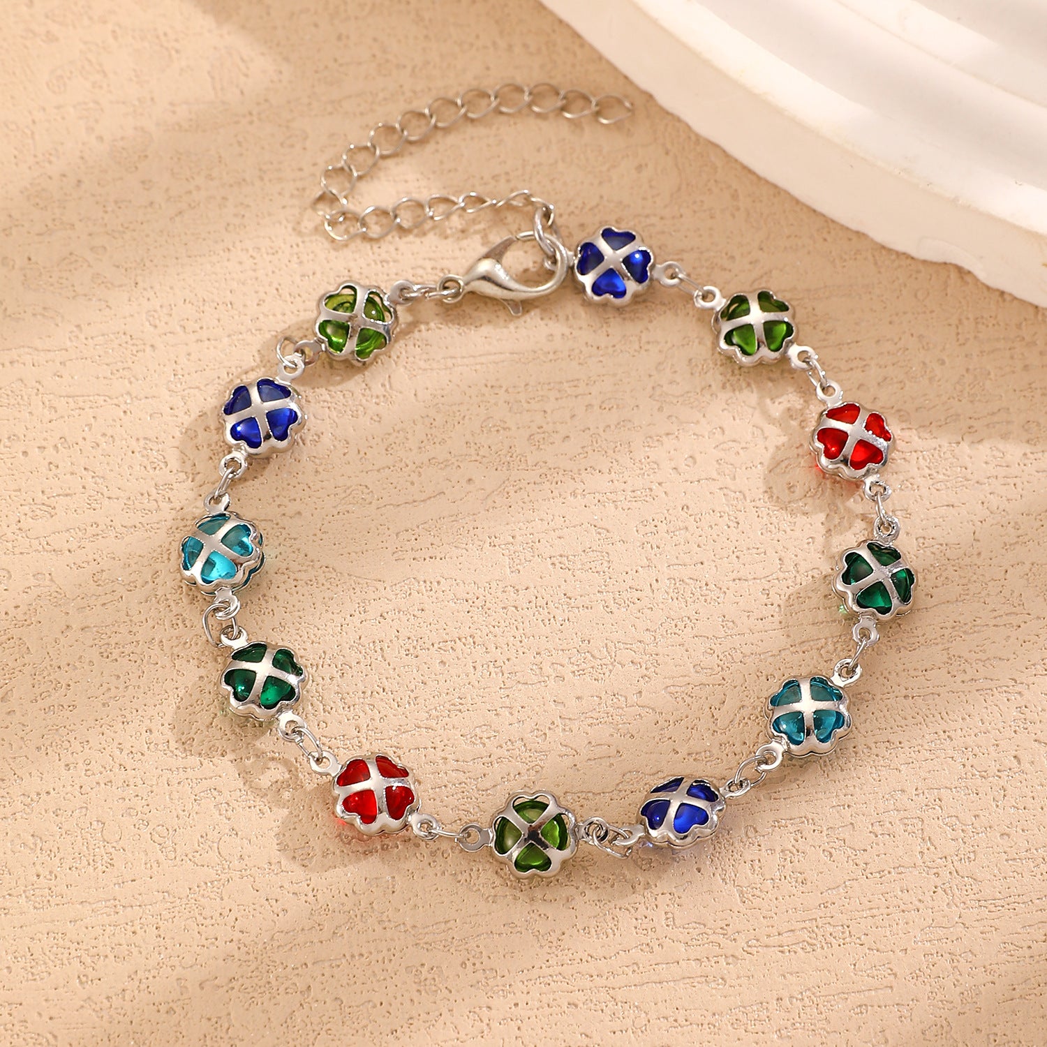 Wholesale  Color Love Bracelet Necklace Personalized Alloy Heart-shaped Dopamine Bracelet