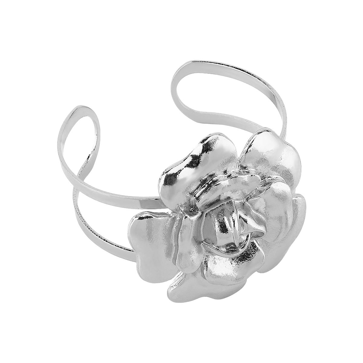 Wholesale Retro  Alloy Three-dimensional Flower Pendant Exaggerated  Necklace Earrings