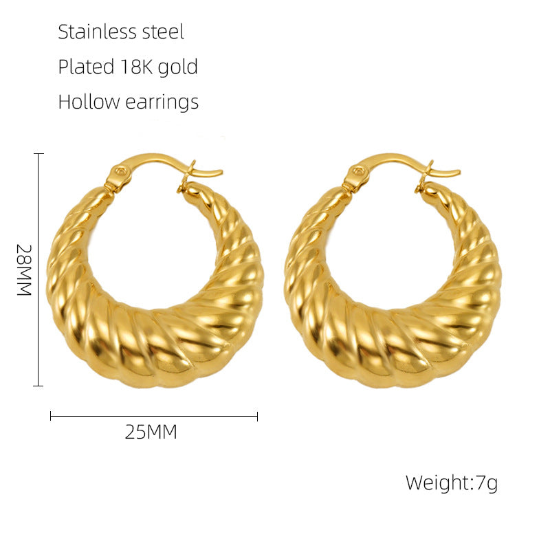 Wholesale stainless steel hollow earrings