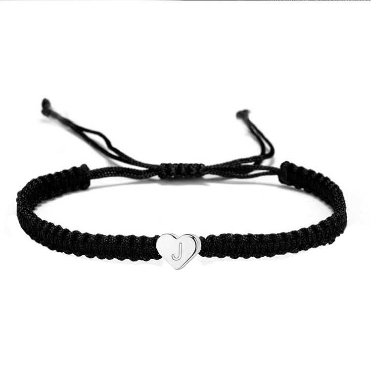 Wholesale Black Handwoven Bracelet Silver Love Peach Heart Shape Miyuki Heart Bracelets ACC-BT-Shic001