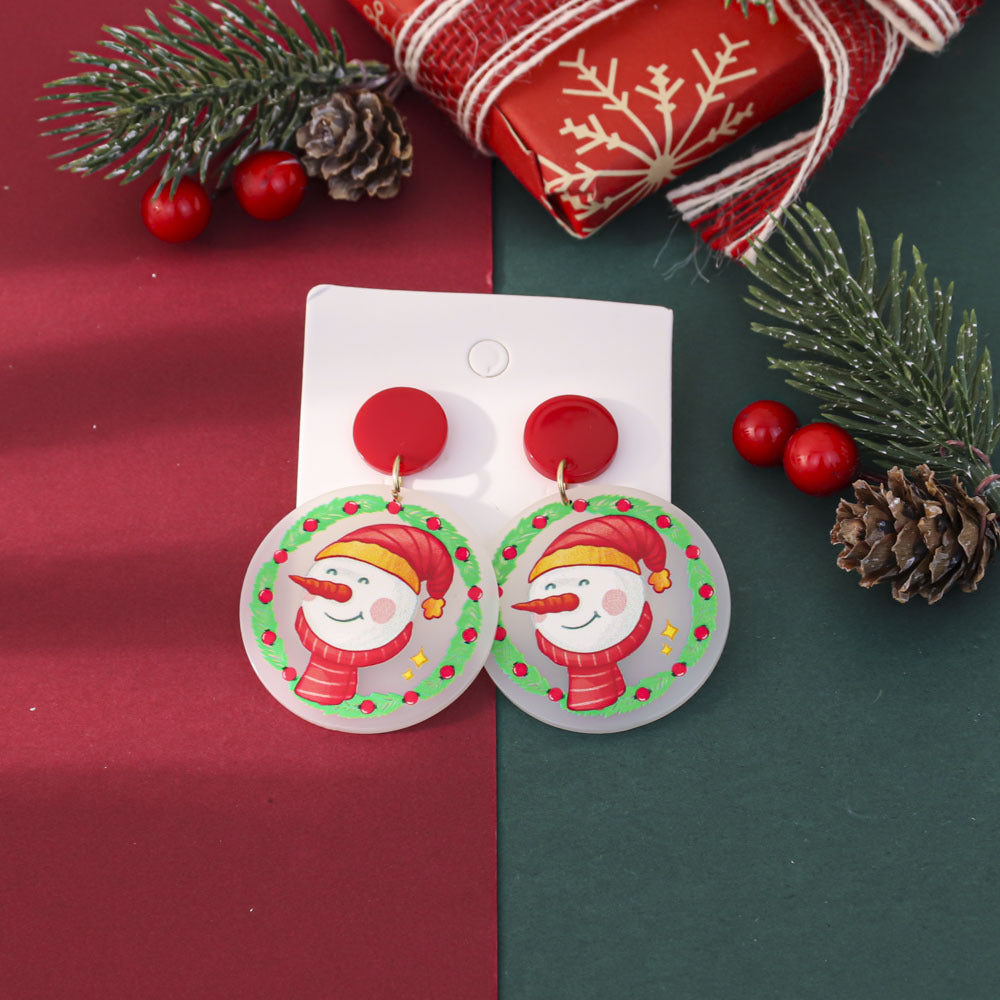 Wholesale Festive atmosphere Christmas earrings for women niche party gift acrylic earrings