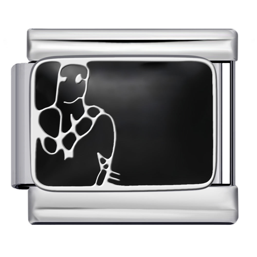 Wholesale Italian Charm Bracelet 9mm DIY Splicing Nail Art Series Stainless Steel Composable Bracelet